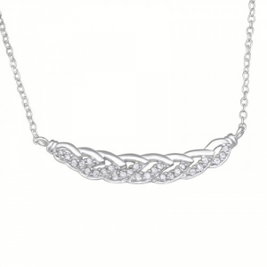 Zilveren choker met zirkonia's