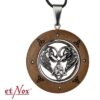 etNox Keltische hanger wolven rvs met hout