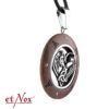 etNox Keltische hanger wolven rvs met hout zijaanzicht